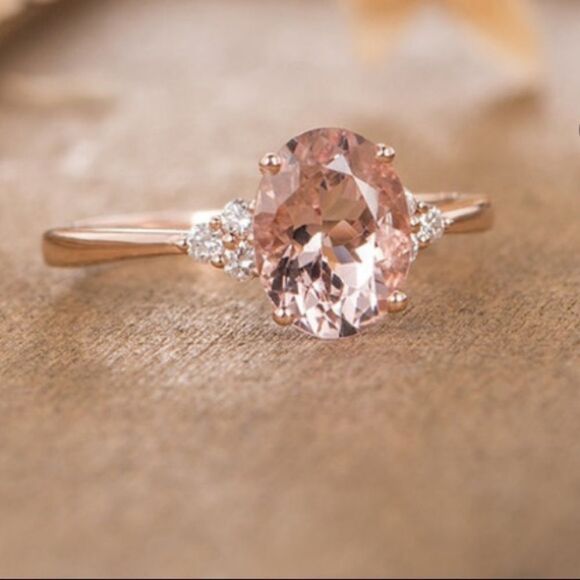 NEW Pink Sapphire 18 K Rose Gold Filled Ring 5 6 - Picture 4 of 11